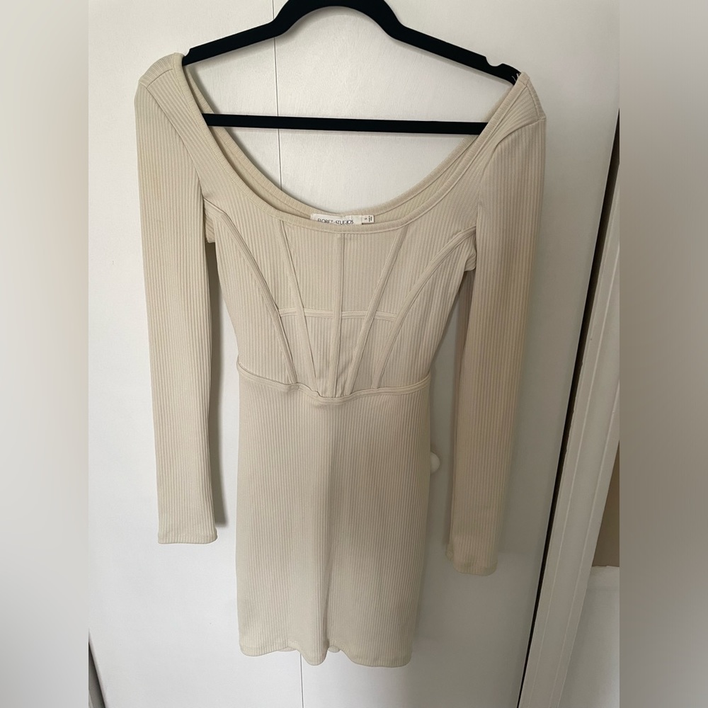 Cream corset-like dress